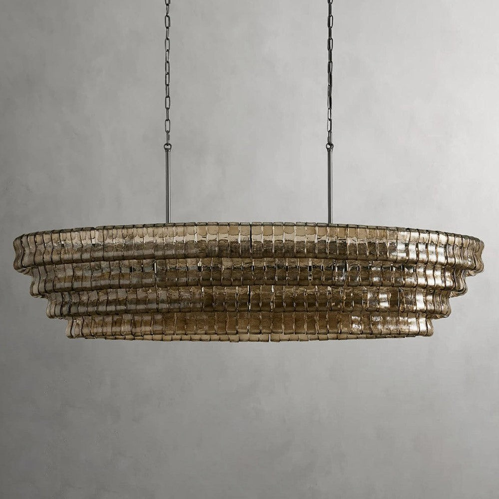 Ghiaccio Oval Art Glass Chandelier-Meet Lighting