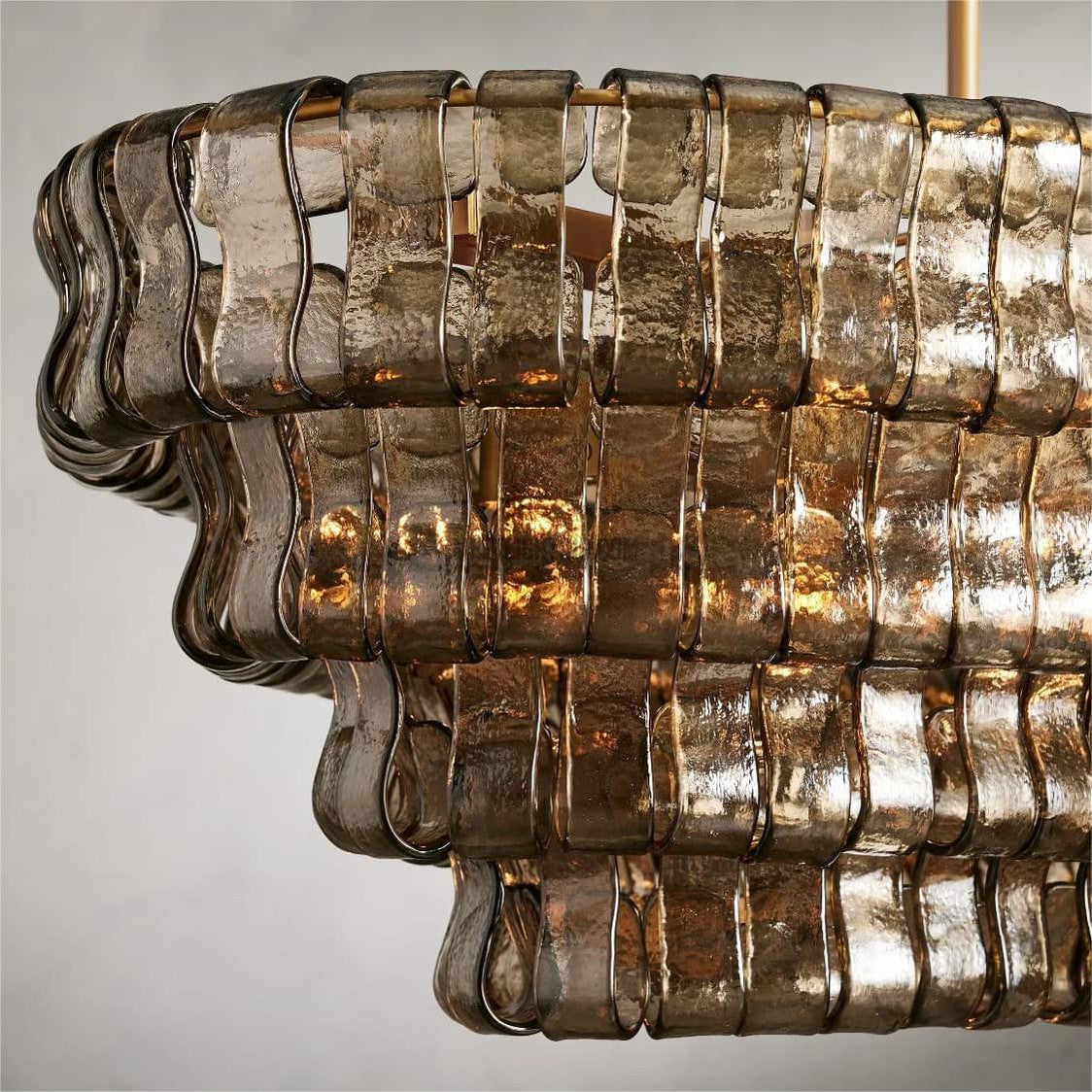Ghiaccio Oval Art Glass Chandelier-Meet Lighting