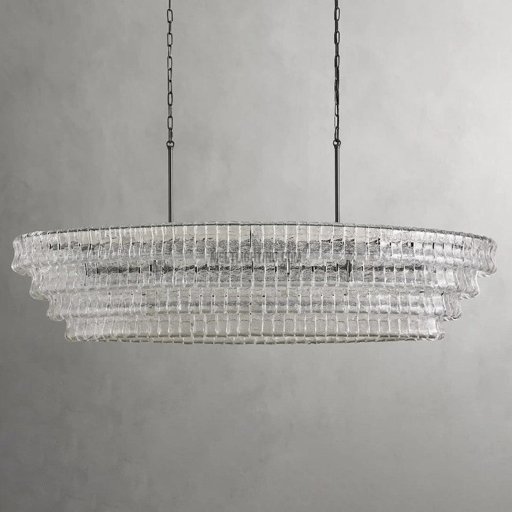 Ghiaccio Oval Art Glass Chandelier-Meet Lighting