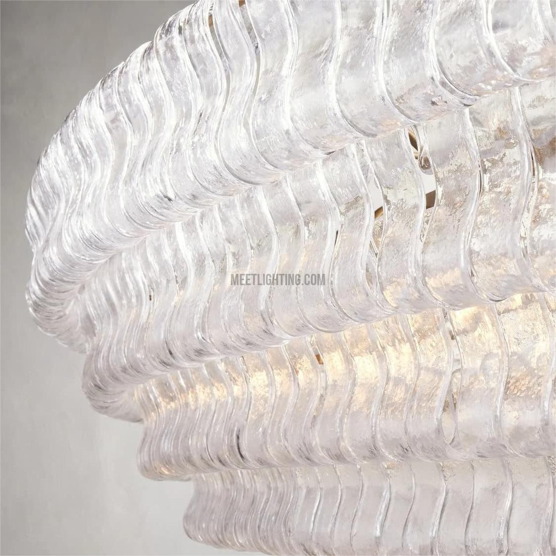 Ghiaccio Oval Art Glass Chandelier-Meet Lighting