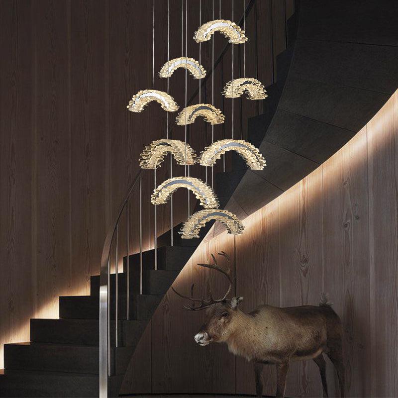 Gina Rock Crystal Crescent Chandelier-MEET LIGHTING