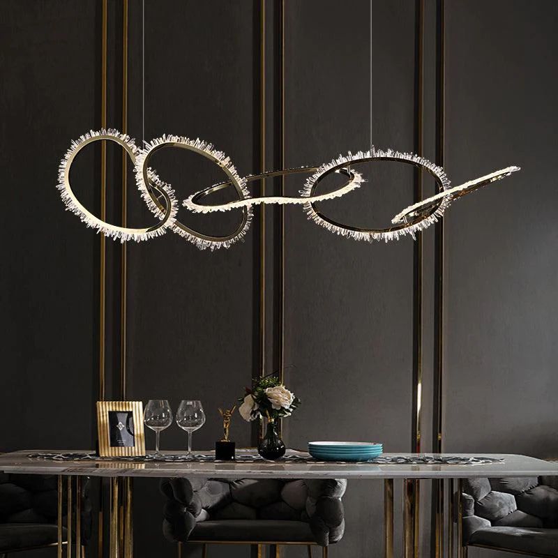 Gina Rock Crystal Irregular Round Chandelier-MEET LIGHTING