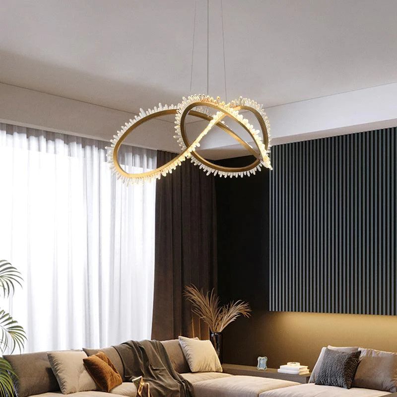 Gina Rock Crystal Möbius Ring Chandelier-MEET LIGHTING