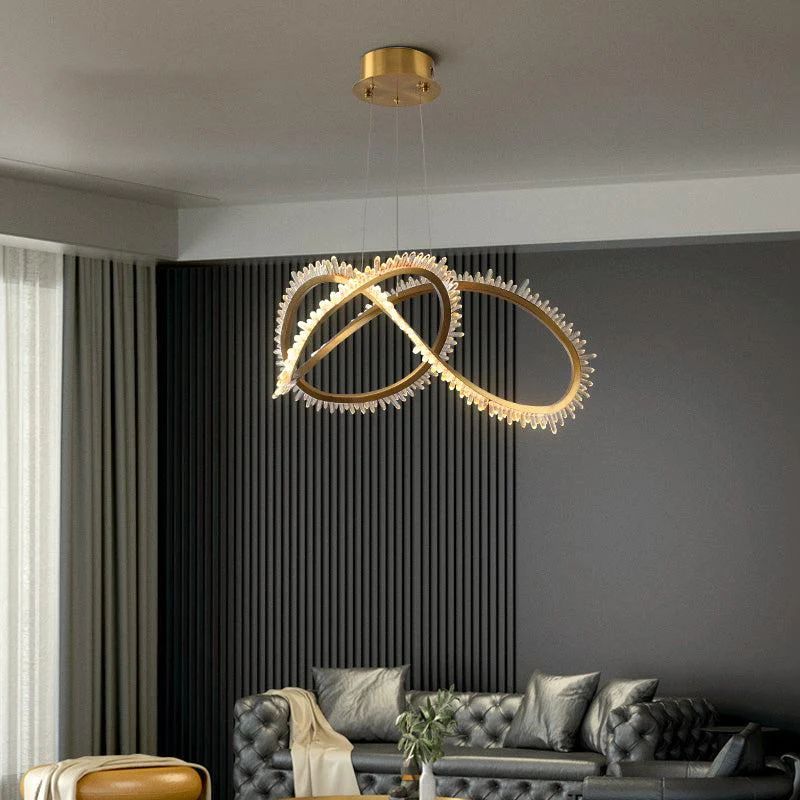 Gina Rock Crystal Möbius Ring Chandelier-MEET LIGHTING