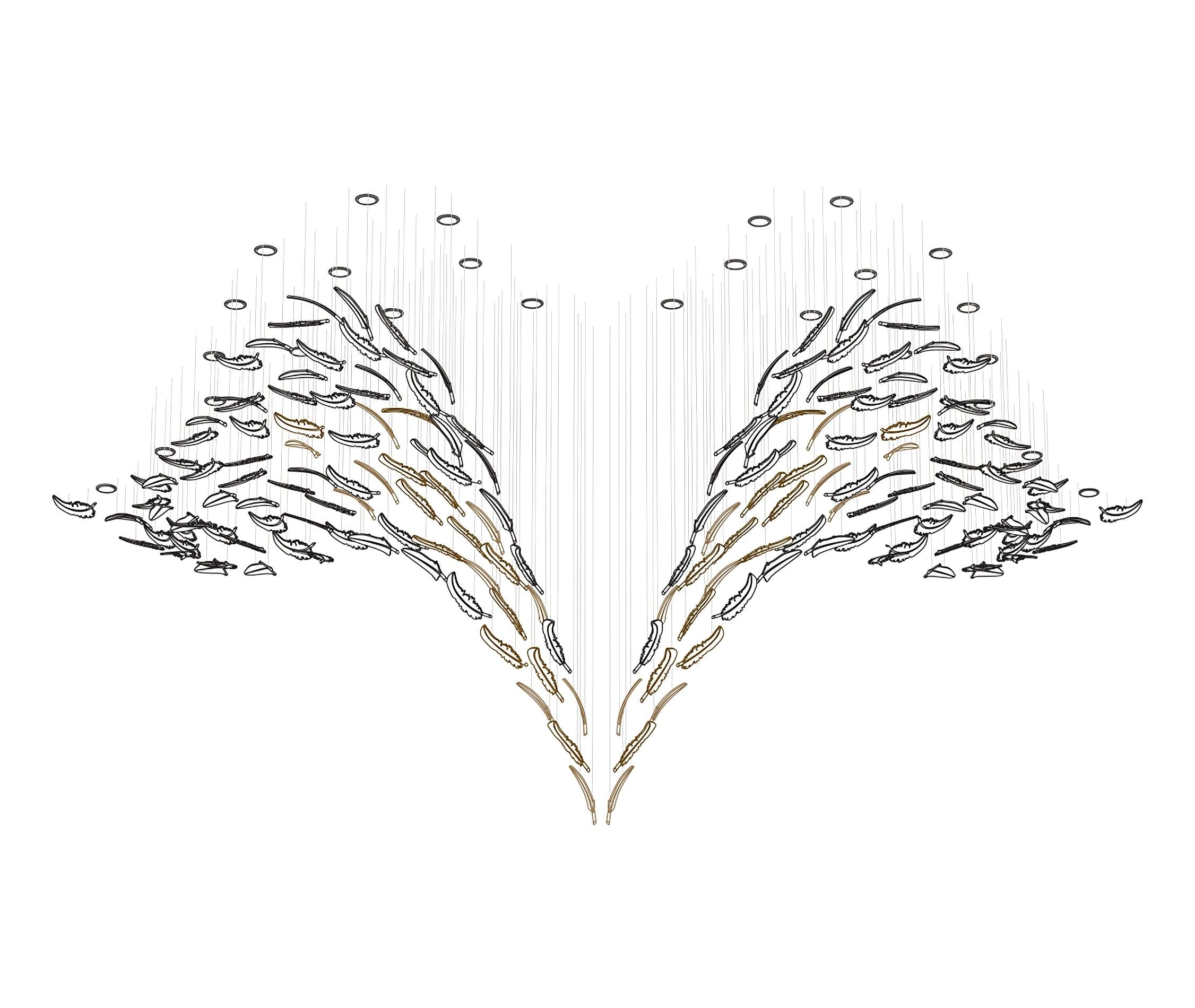 Glass Feathers Chandelier-MEET LIGHTING