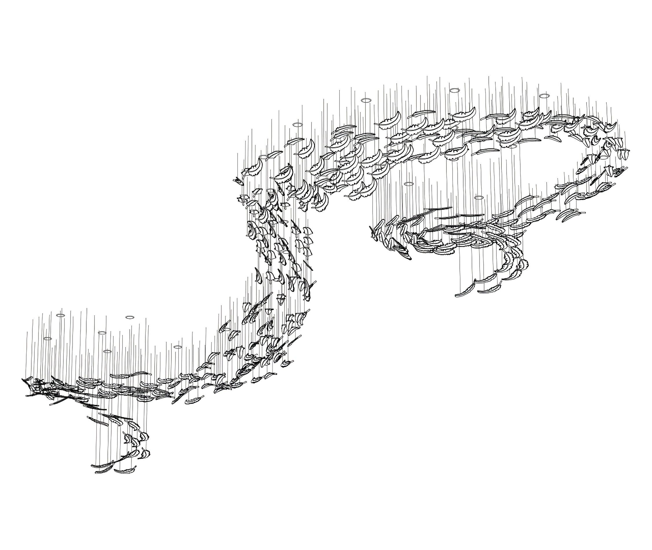 Glass Feathers Chandelier-MEET LIGHTING