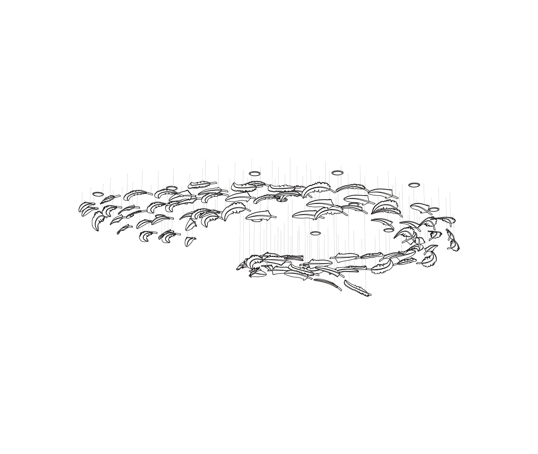 Glass Feathers Chandelier-MEET LIGHTING