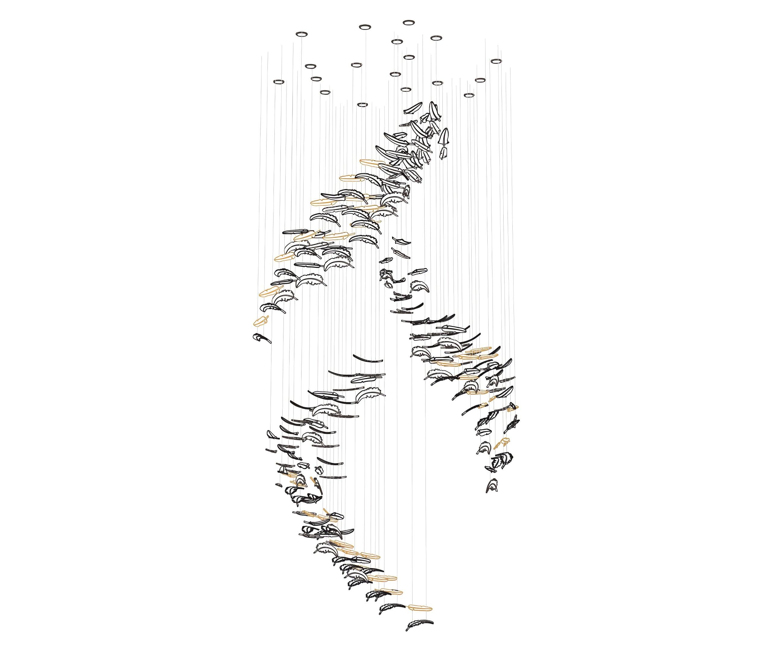 Glass Feathers Chandelier-MEET LIGHTING