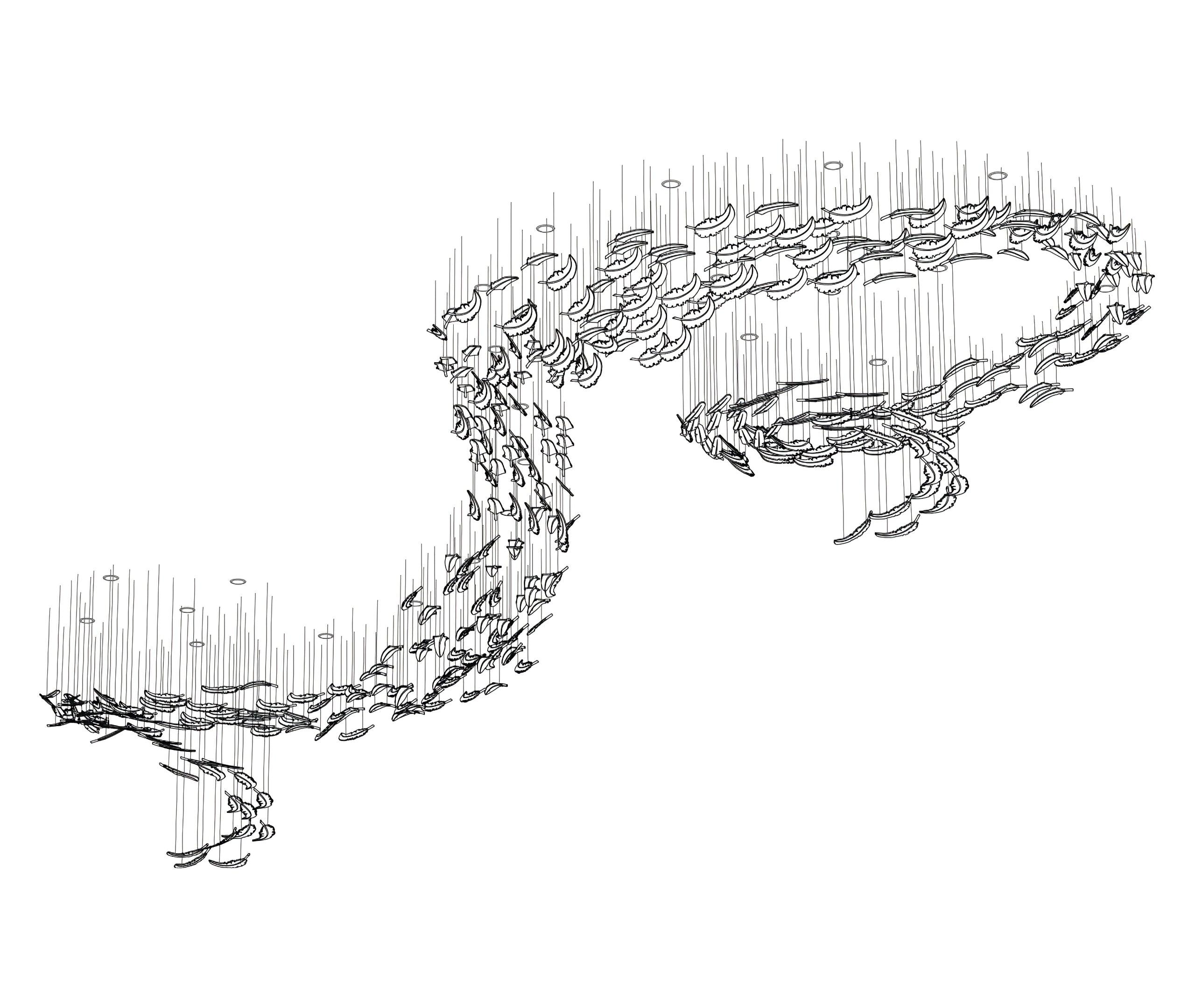 Glass Feathers Chandelier-MEET LIGHTING