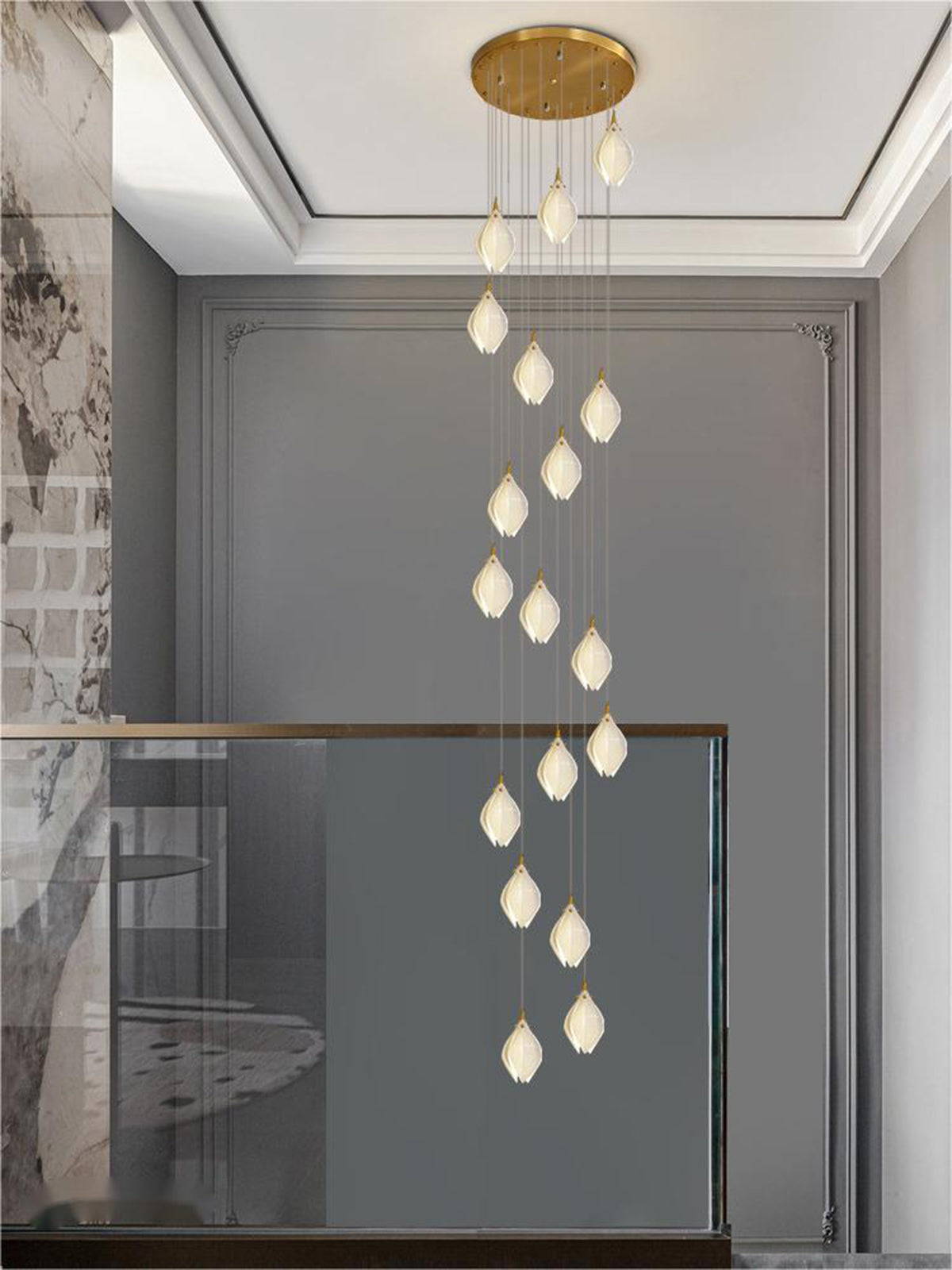 Grand Nordic Magnolia Blossom Ceramic Pendant Chandelier-Meet Lighting