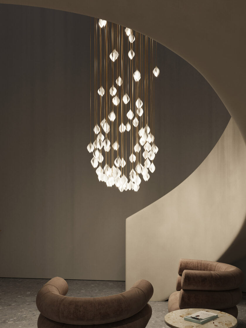Grand Nordic Magnolia Blossom Ceramic Pendant Chandelier-Meet Lighting