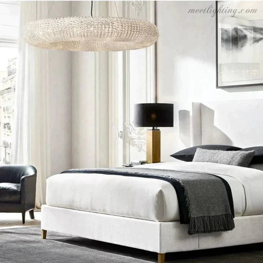 Halo Crystal Aperture Round Chandelier D32"-MEET LIGHTING