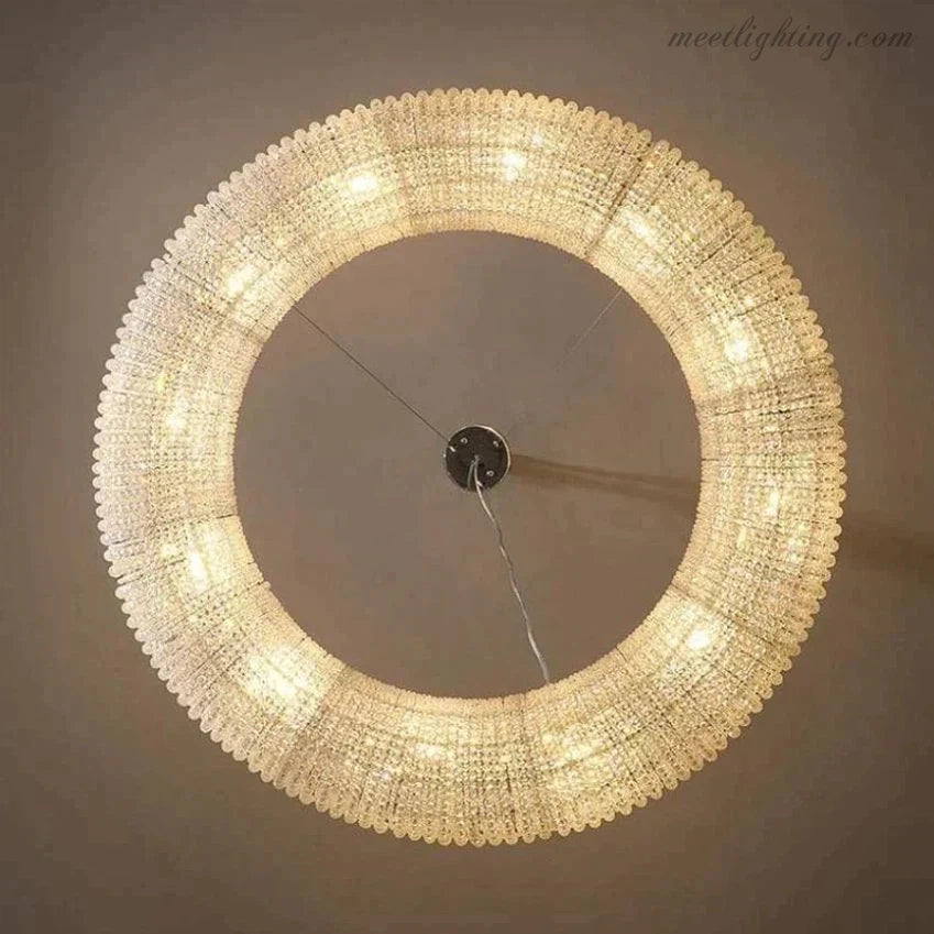 Halo Crystal Aperture Round Chandelier D32"-MEET LIGHTING