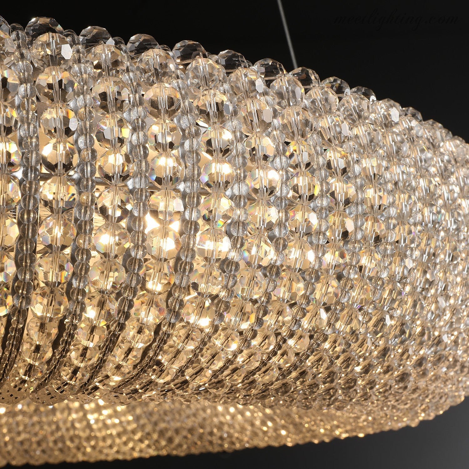 Halo Crystal Aperture Round Chandelier D32"-MEET LIGHTING
