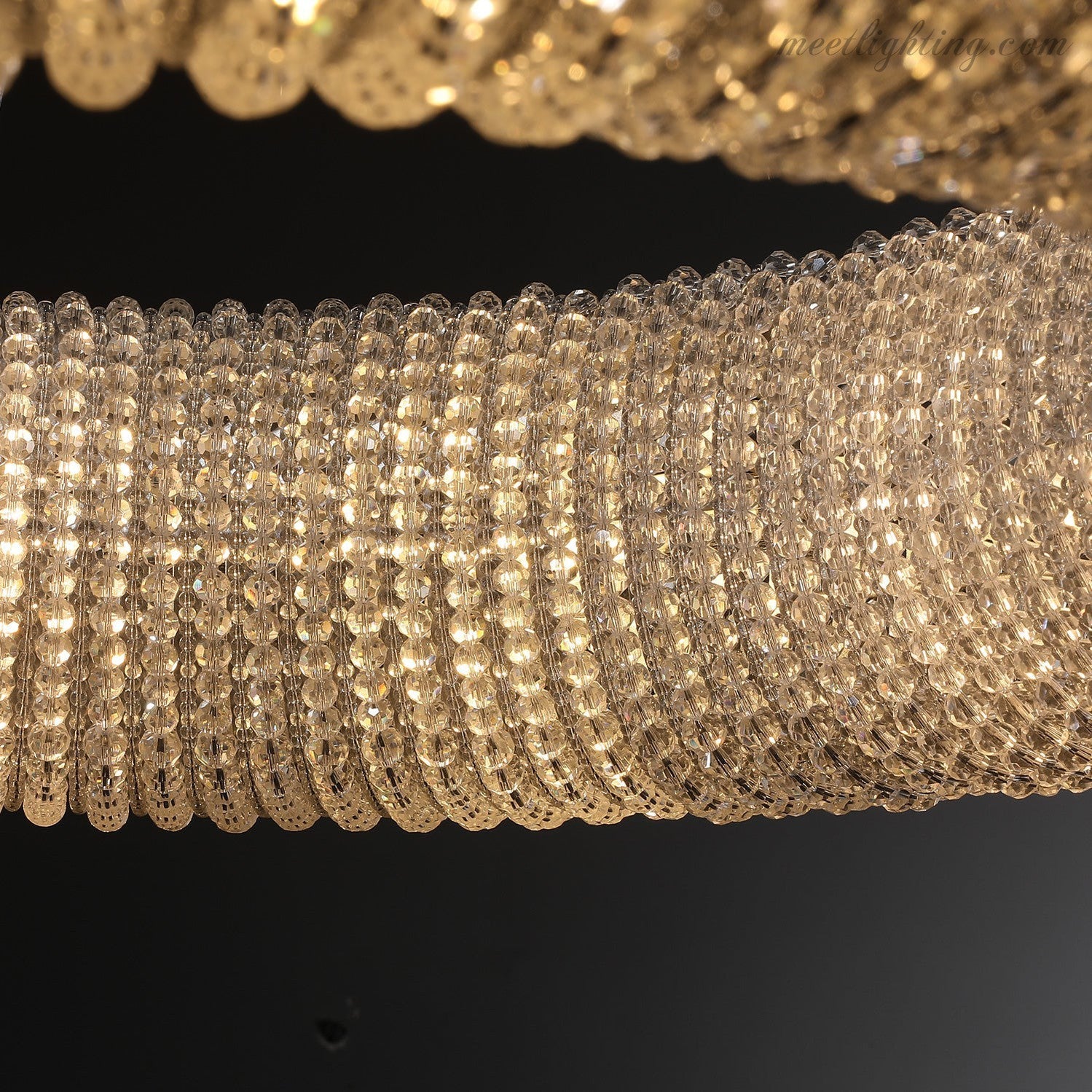 Halo Crystal Aperture Round Chandelier D32"-MEET LIGHTING