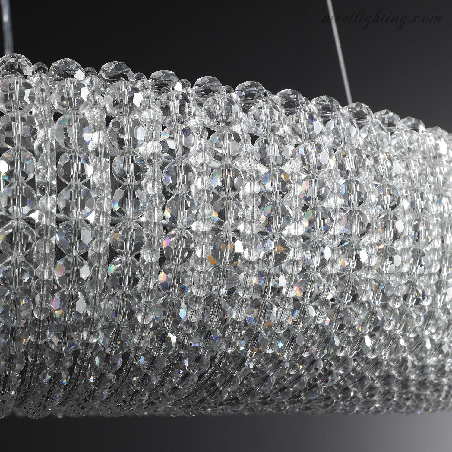 Halo Crystal Aperture Round Chandelier D32"-MEET LIGHTING