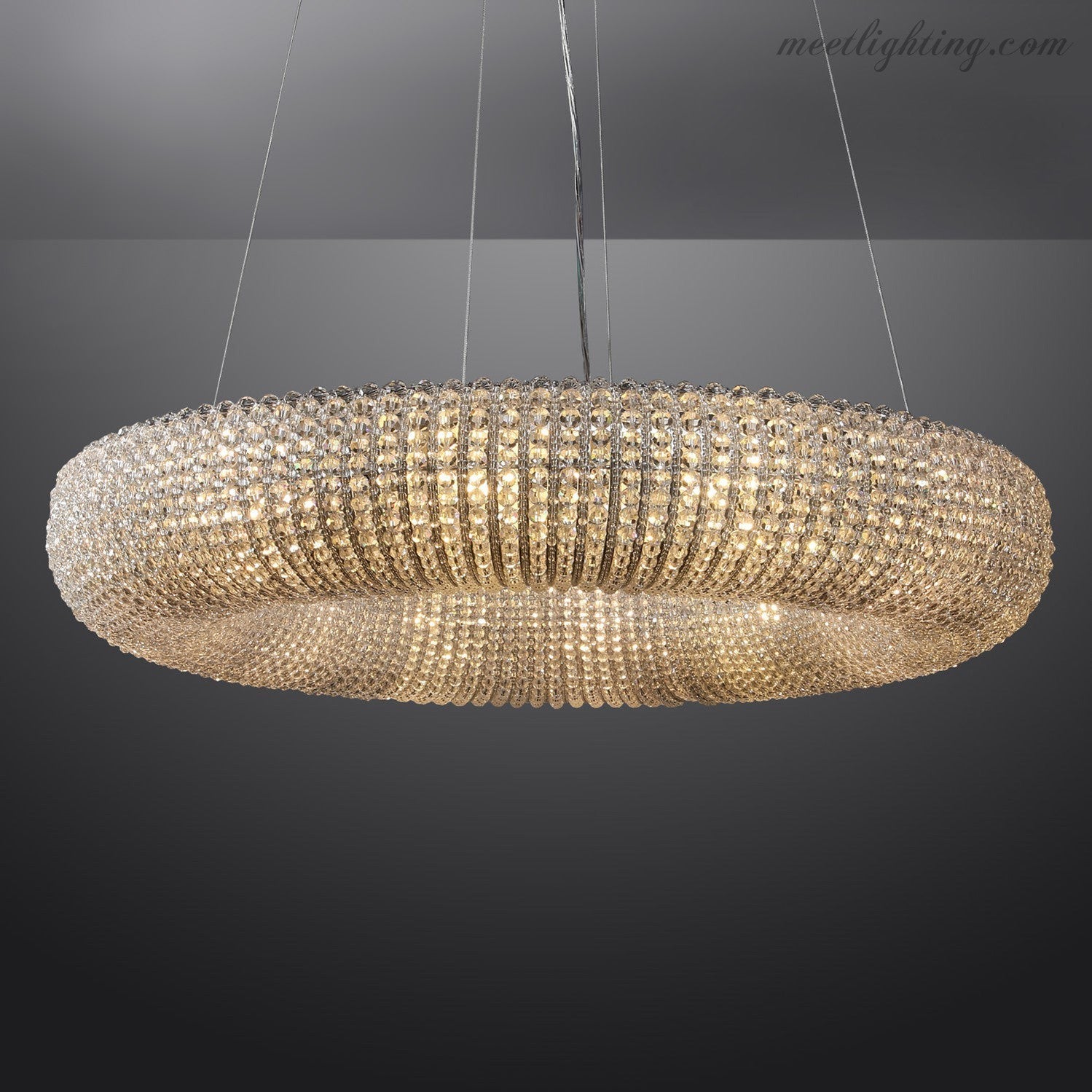 Halo Crystal Aperture Round Chandelier D32"-MEET LIGHTING