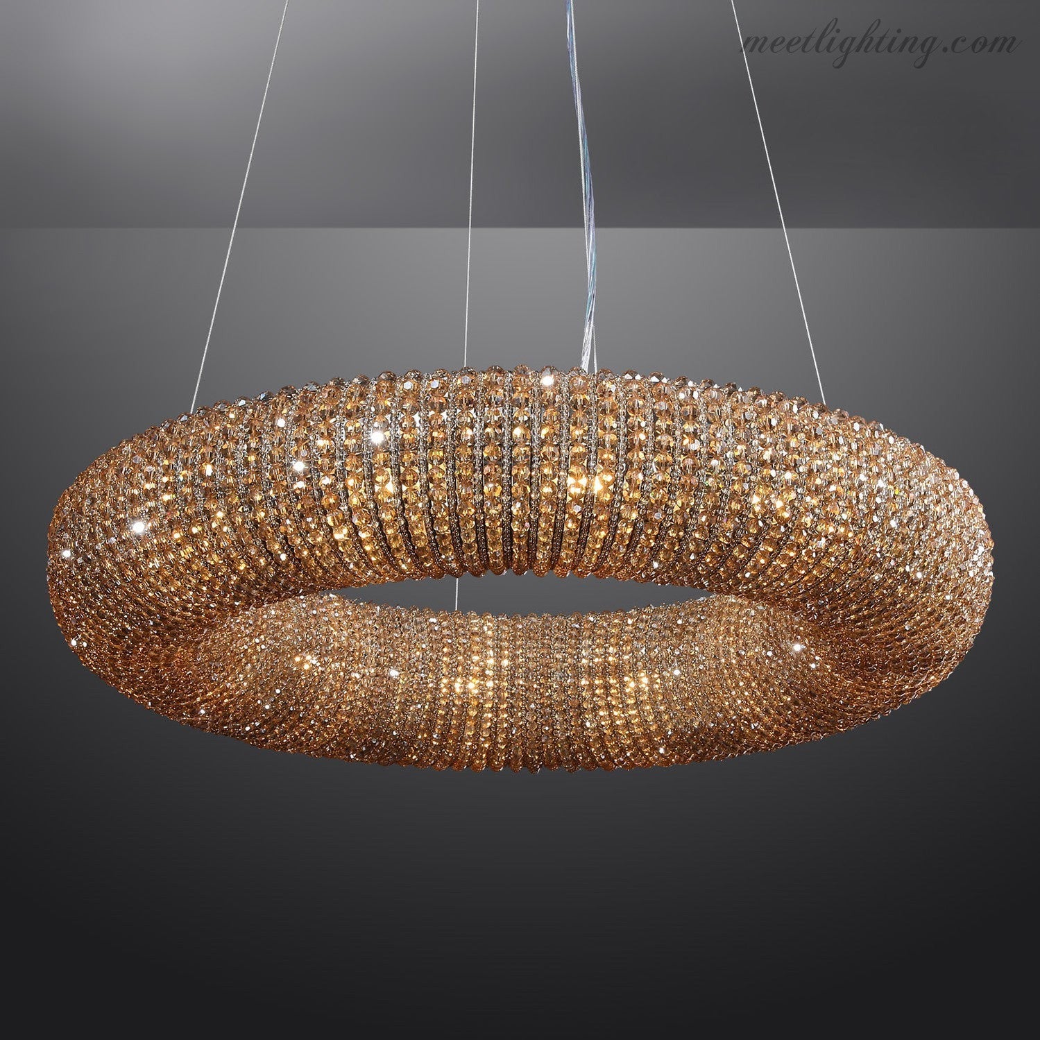 Halo Crystal Aperture Round Chandelier D59"-MEET LIGHTING