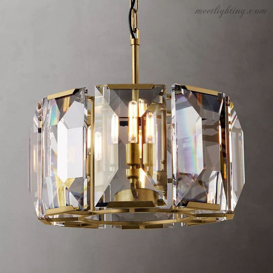 Harlow Crystal Round Chandelier 19"-Meet Lighting