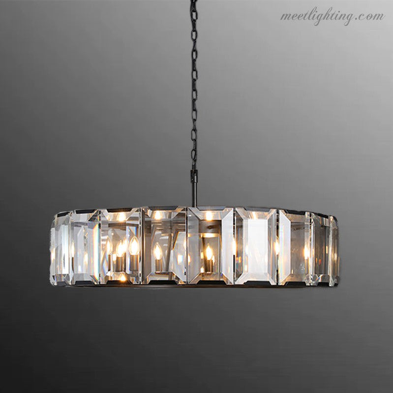 Harlow Crystal Round Chandelier 31"-MEET LIGHTING