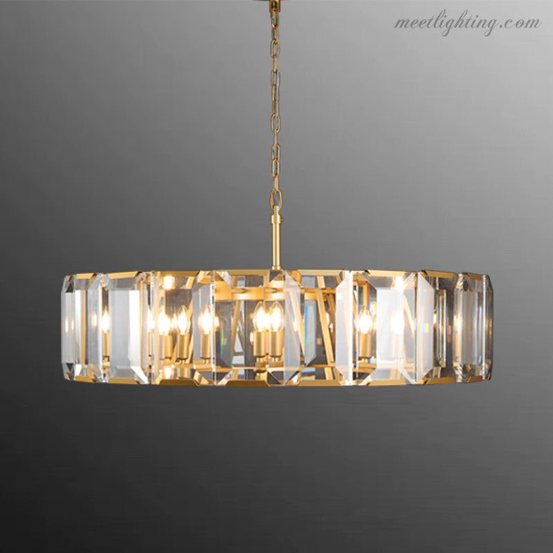 Harlow Crystal Round Chandelier 31"-MEET LIGHTING