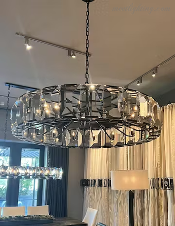 Harlow Crystal Round Chandelier 60"-MEET LIGHTING