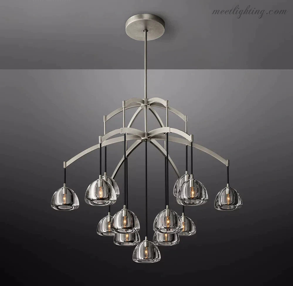 Hemisphere Modern Glass Round Chandelier 48''-MEET LIGHTING