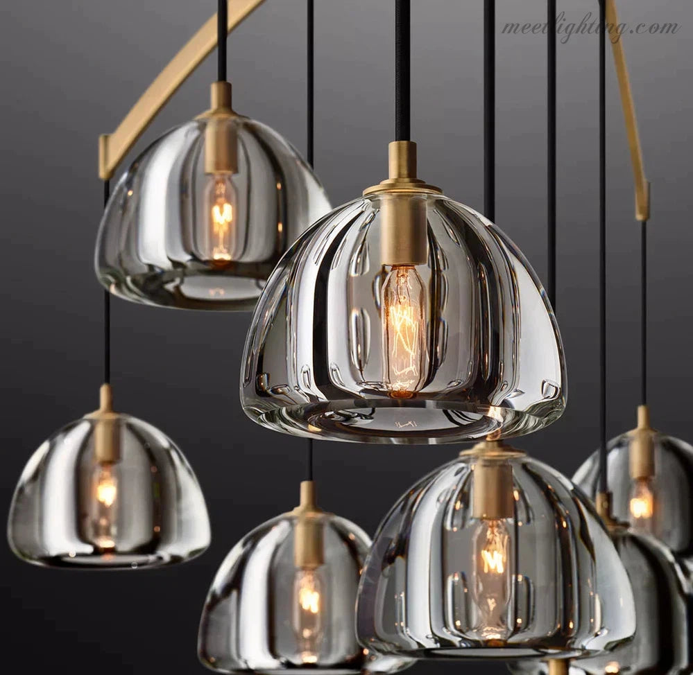 Hemisphere Modern Glass Round Chandelier 48''-MEET LIGHTING