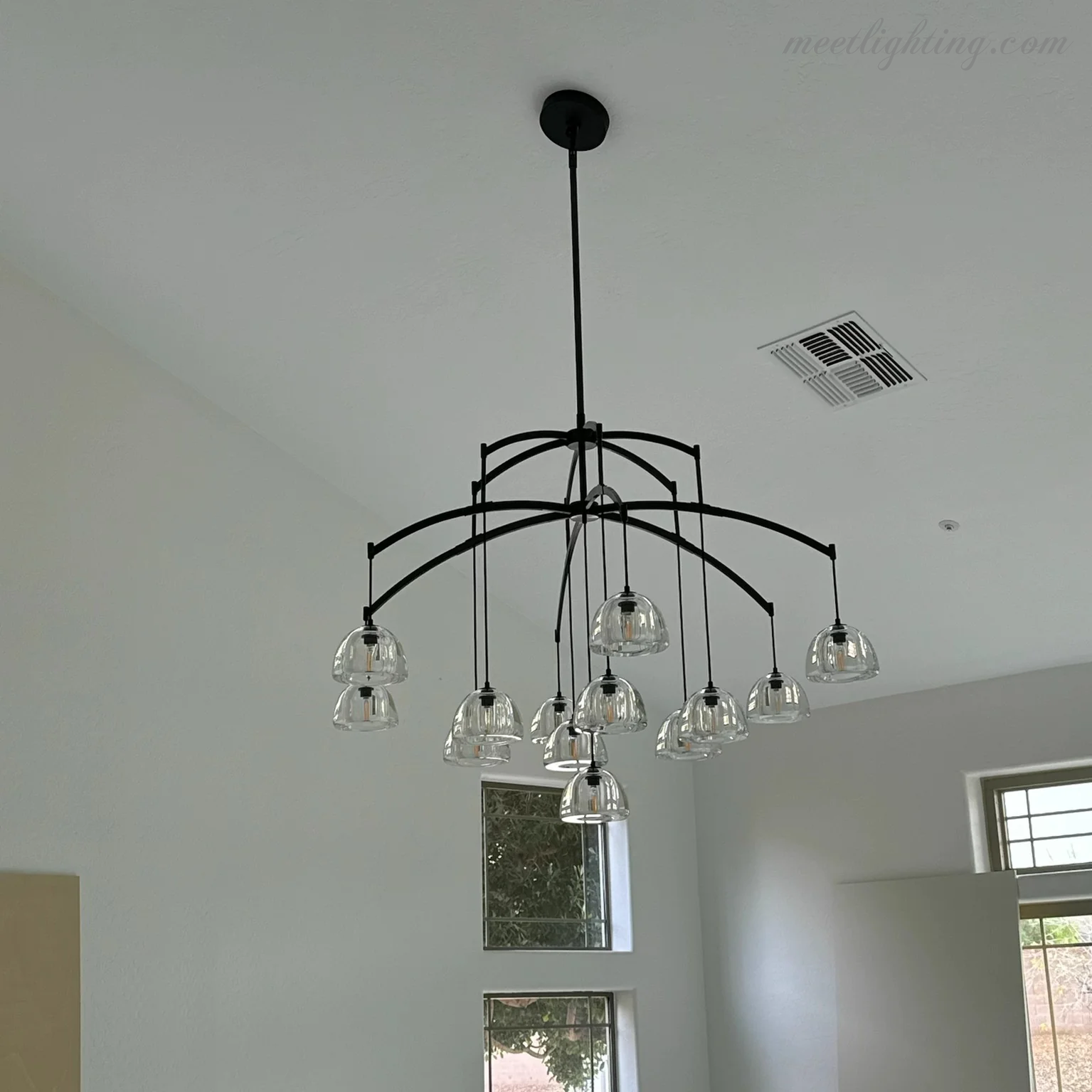 Hemisphere Modern Glass Round Chandelier 48''-MEET LIGHTING