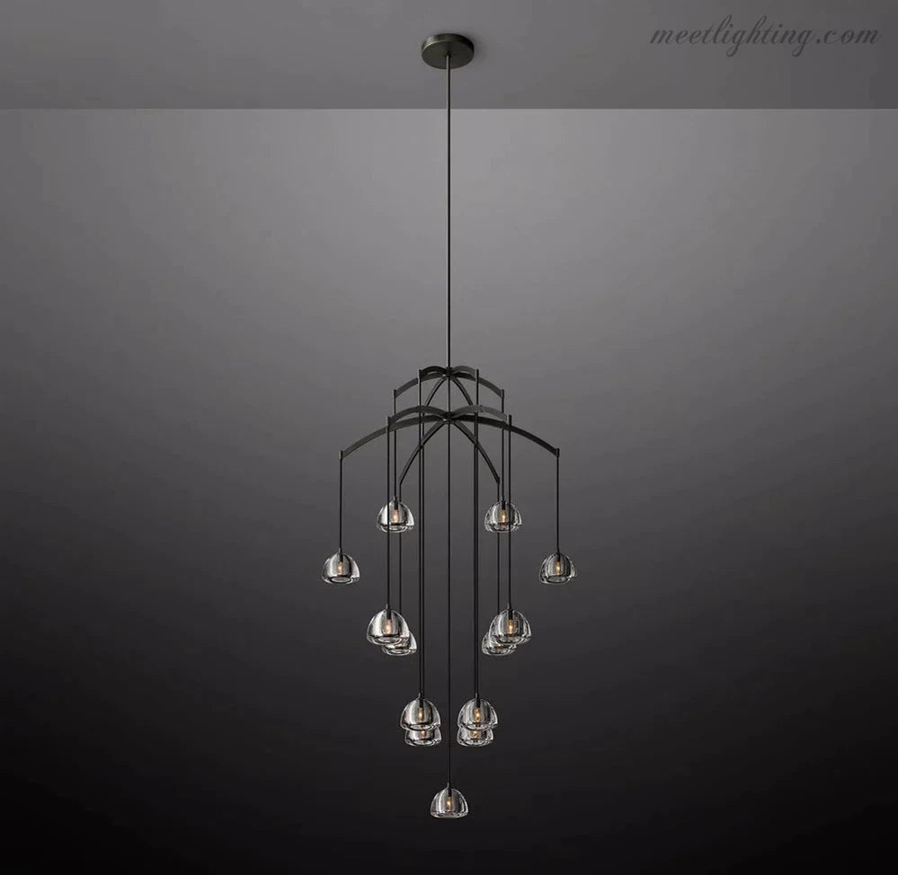 Hemisphere Modern Glass Round Chandelier 48''-MEET LIGHTING