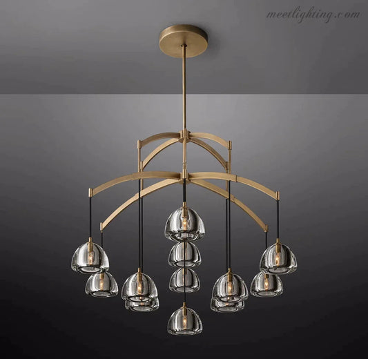 Hemisphera Modern Glass Round Chandelier 48''-Meet Lighting