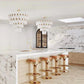 Jacques Brass Crystal Round Chandelier-Meet Lighting