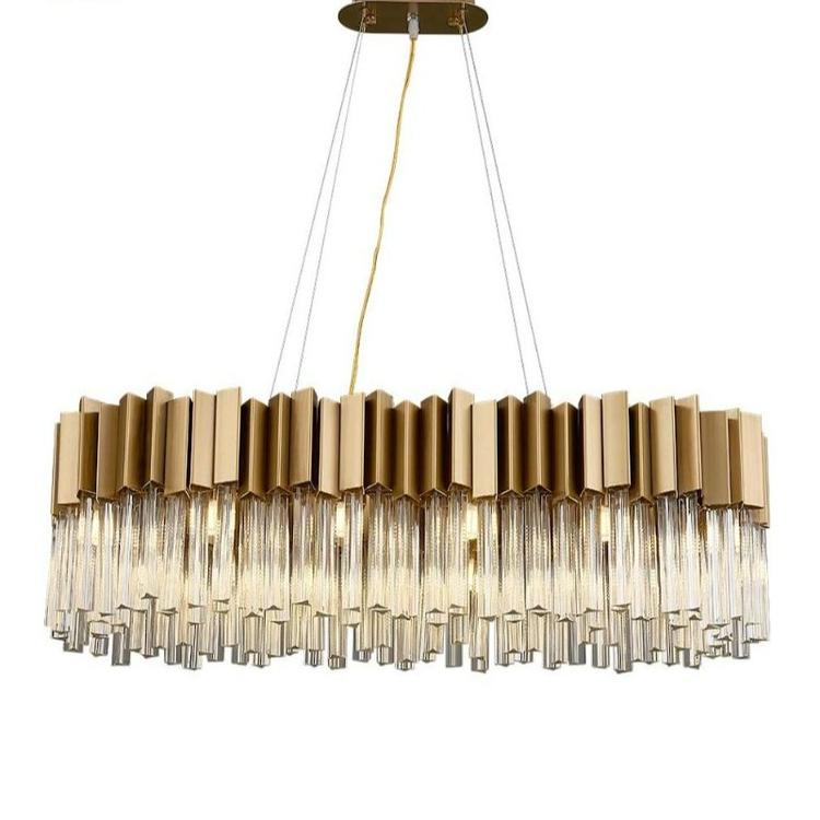 Kubica Oval Crystal Chandelier-Meet Lighting