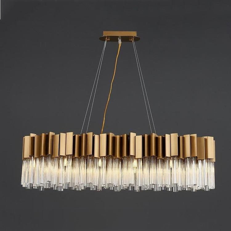 Kubica Oval Crystal Chandelier-Meet Lighting