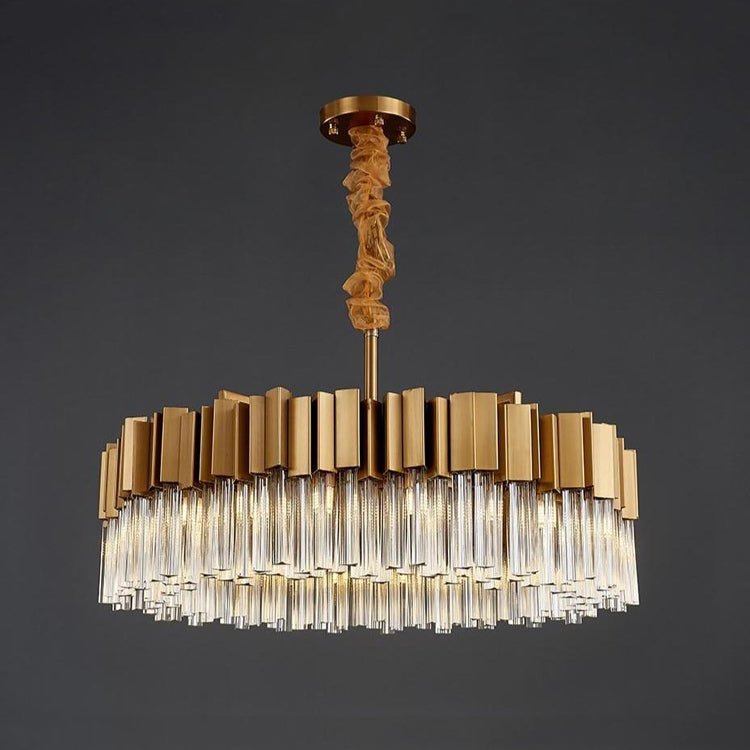 Kubica Round Crystal Chandelier-Meet Lighting