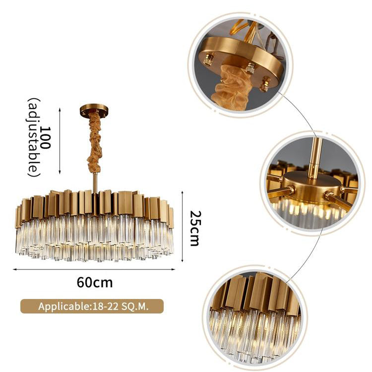 Kubica Round Crystal Chandelier-Meet Lighting