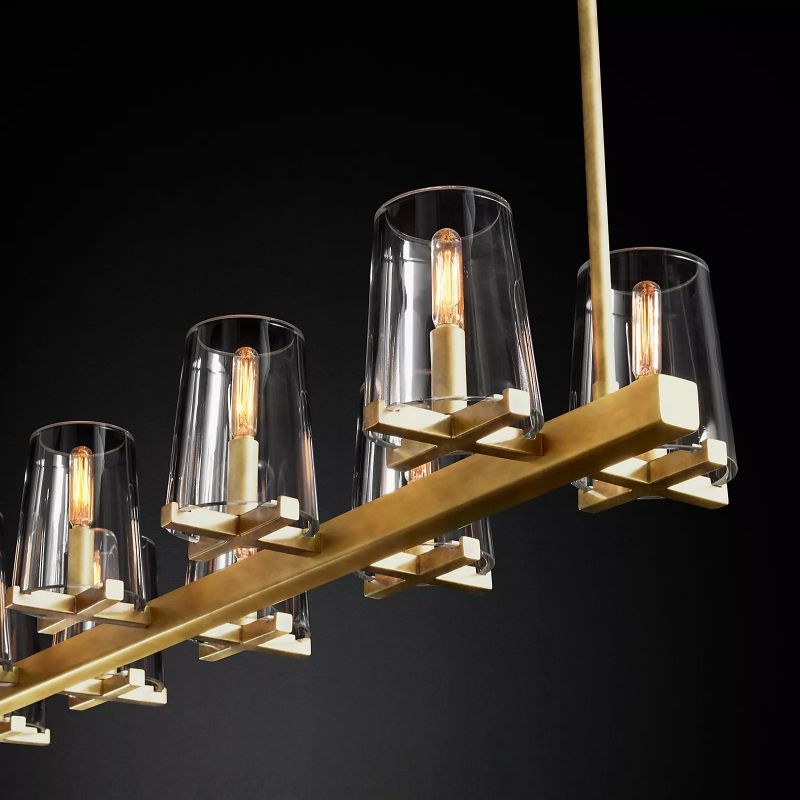Kuseau Glass Linear Chandelier 60"-MEET LIGHTING