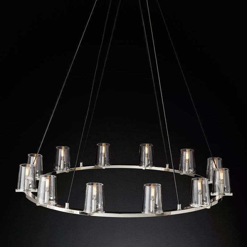 Kuseau Glass Round Chandelier 48"-Meet Lighting