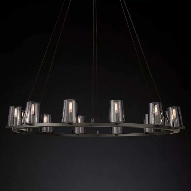 Kuseau Glass Round Chandelier 48"-Meet Lighting