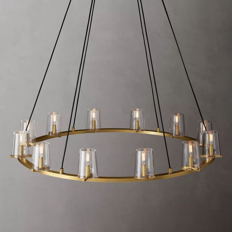 Kuseau Glass Round Chandelier 48"-Meet Lighting