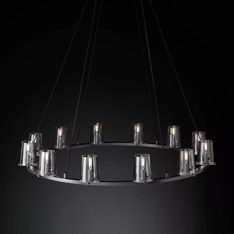 Kuseau Glass Round Chandelier 48"-Meet Lighting