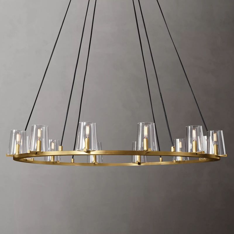 Kuseau Glass Round Chandelier 48"-Meet Lighting