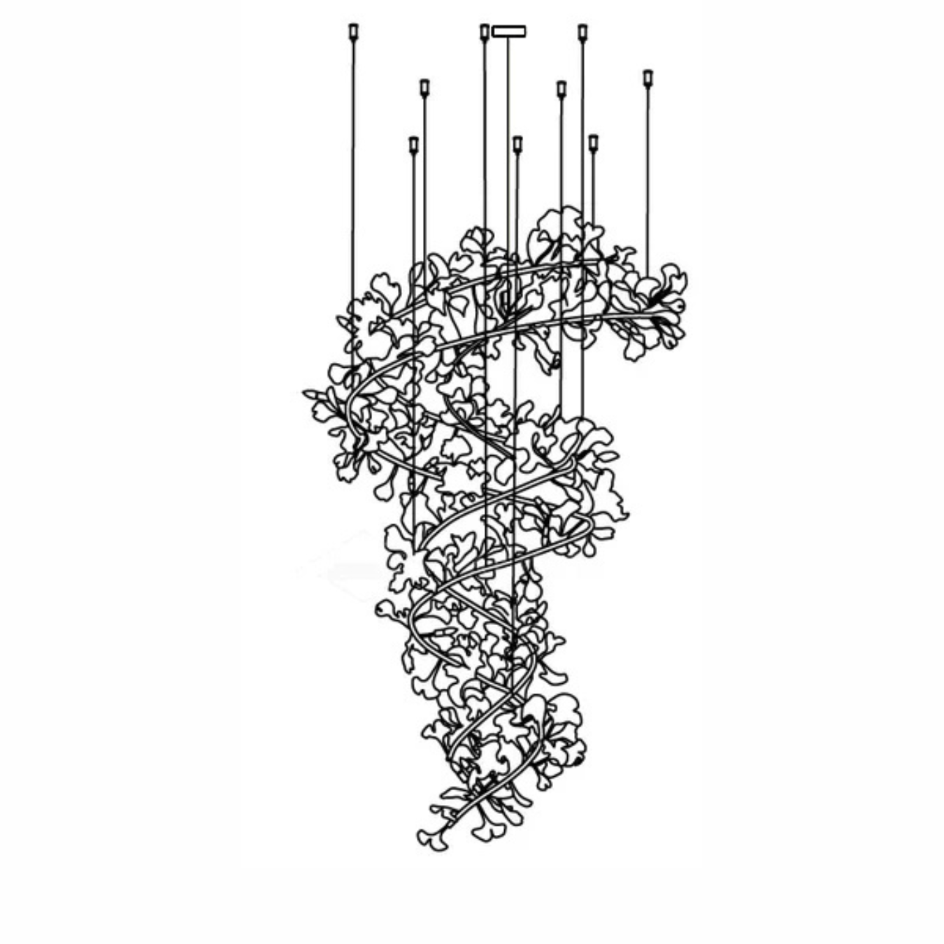 Art Design Ceramic Ginkgo Chandelier for Living Room/Staircase/Entryway/Foyer-MEET LIGHTING