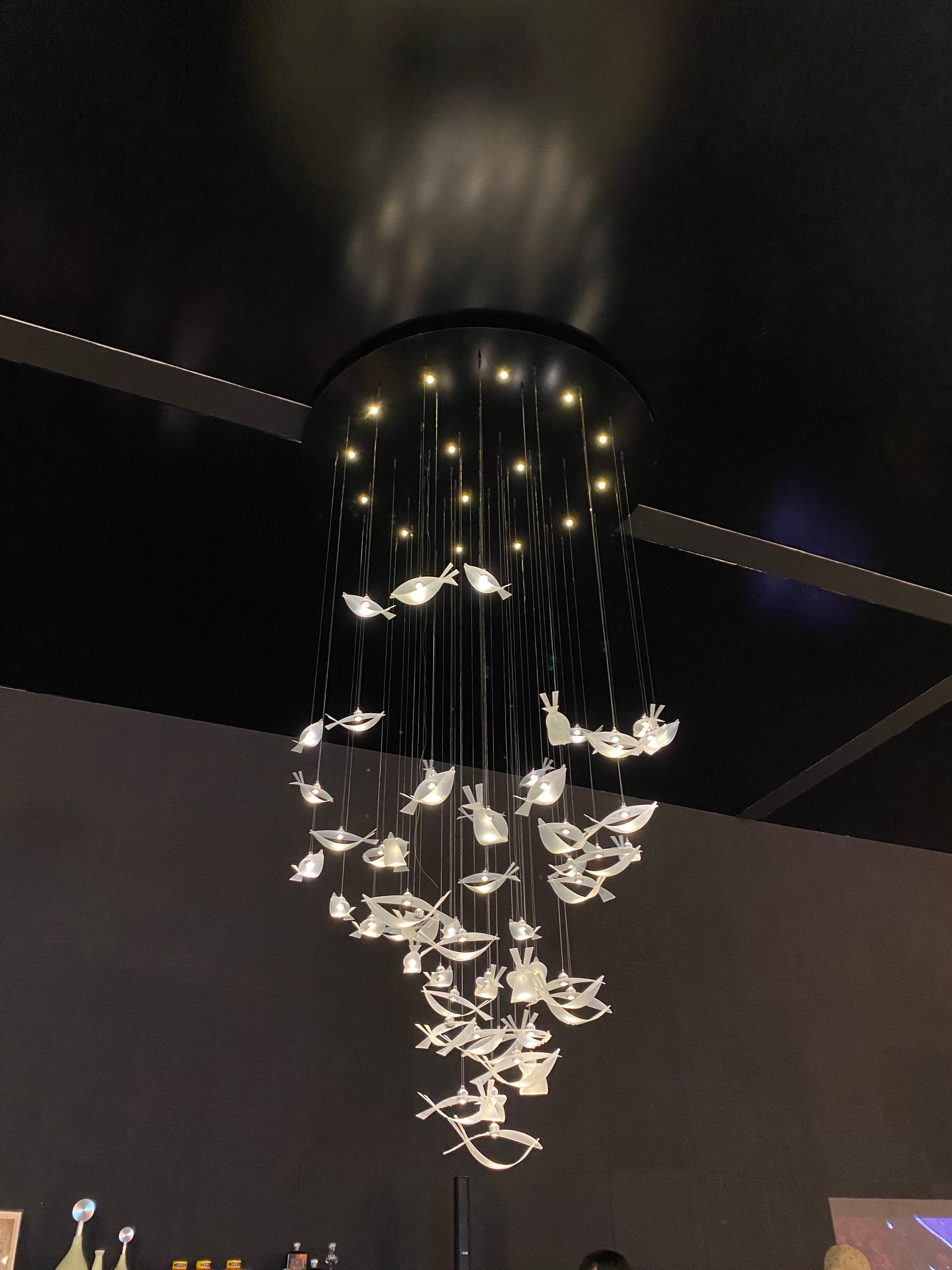 Modern Floating Acrylic Fish Chandelier for Staircase/Foyer/Living Room-MEET LIGHTING