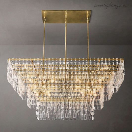 Marignia Four-Tier Rectangular Chandelier 72"-Meet Lighting