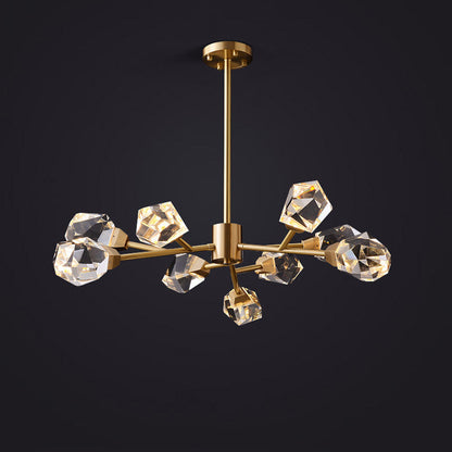 Masonry Faceted Crystal Prisms Chandelier-Meet Lighting