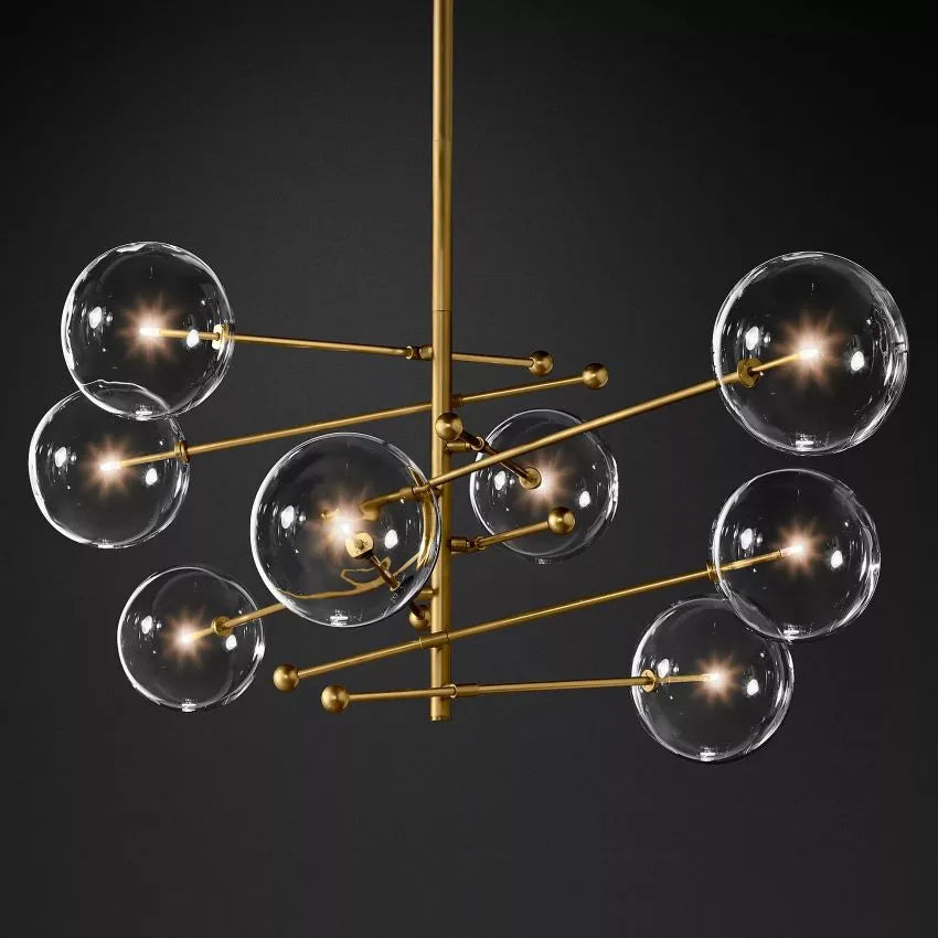 Modern Glass Globe Eight-Arm Chandelier 79"-MEET LIGHTING