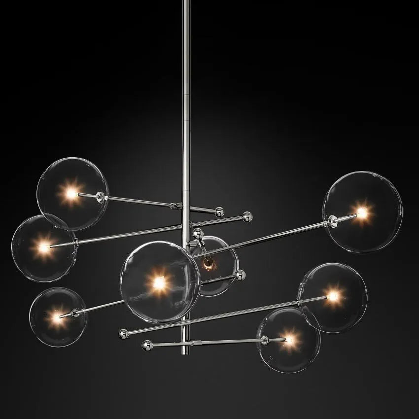 Modern Glass Globe Eight-Arm Chandelier 79"-MEET LIGHTING