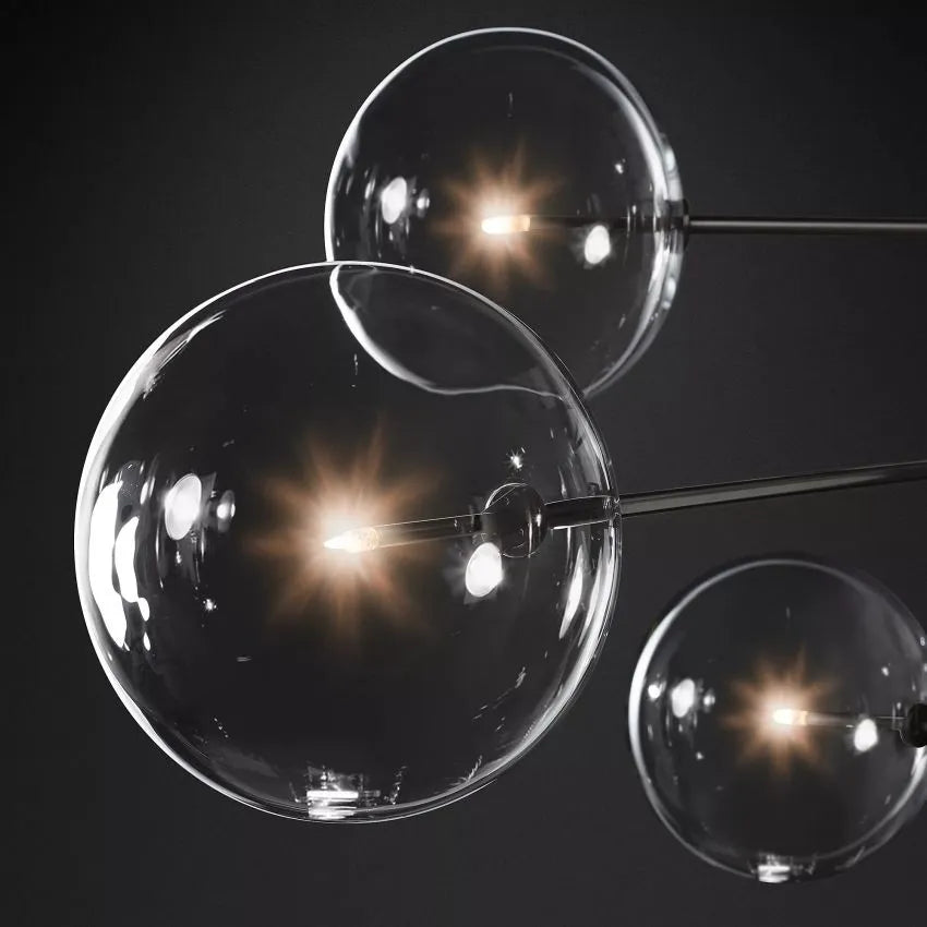 Modern Glass Globe Eight-Arm Chandelier 79"-MEET LIGHTING