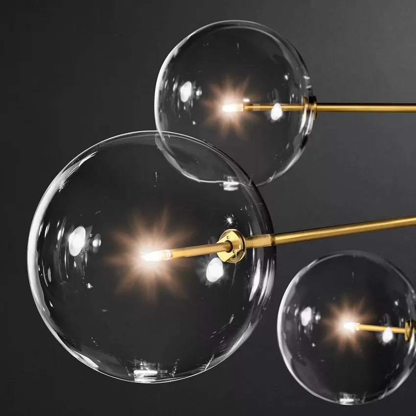 Modern Glass Globe Eight-Arm Chandelier 79"-MEET LIGHTING